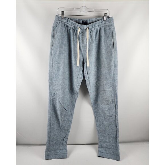 J Crew Pants Men 32x32 Blue Driggs Linen Blend Joggers - Picture 1 of 9